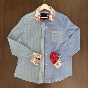 Le Superbe Blue Striped 100% cotton Shirt